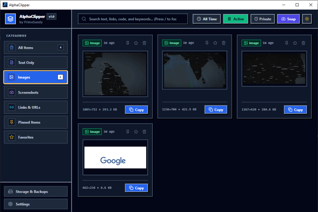 AlphaClipper Main Desktop Application Screenshot