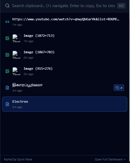 AlphaClipper Floating Quick Paste Popup Screenshot
